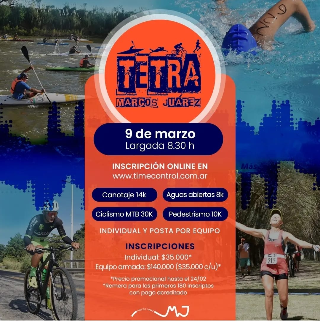Imagen del evento 9º Edición del Tetratlón Marcos Juárez